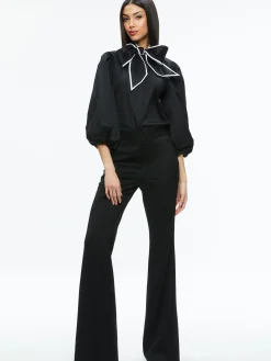 Alice and Olivia LOU BOW BUTTON DOWN BLACK/OFF WHITE*FEATURED SHOPS | FEATURED SHOPS | CLOTHING