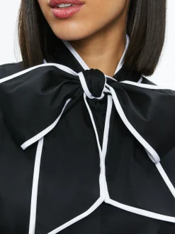 Alice and Olivia LOU BOW BUTTON DOWN BLACK/OFF WHITE*FEATURED SHOPS | FEATURED SHOPS | CLOTHING
