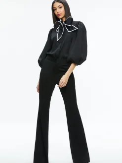 Alice and Olivia LOU BOW BUTTON DOWN BLACK/OFF WHITE*FEATURED SHOPS | FEATURED SHOPS | CLOTHING