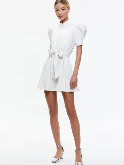 Alice and Olivia LURLENE SHORT SLEEVE VEGAN LEATHER MINI DRESS *FEATURED SHOPS | FEATURED SHOPS | DRESSES | CLOTHING