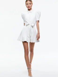 Alice and Olivia LURLENE SHORT SLEEVE VEGAN LEATHER MINI DRESS *FEATURED SHOPS | FEATURED SHOPS | DRESSES | CLOTHING