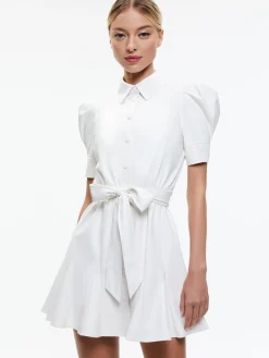 Alice and Olivia LURLENE SHORT SLEEVE VEGAN LEATHER MINI DRESS *FEATURED SHOPS | FEATURED SHOPS | DRESSES | CLOTHING