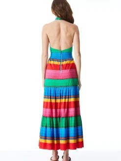 Alice and Olivia LYNDON CROSS FRONT MAXI DRESS CABO STRIPE*DRESSES | CLOTHING