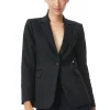 Alice and Olivia MACEY FITTED NOTCH COLLAR BLAZER + DONALD HIGH WAIST SHORT- BLACK *CLOTHING