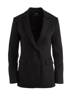 Alice and Olivia MACEY FITTED NOTCH COLLAR BLAZER + DONALD HIGH WAIST SHORT- BLACK *CLOTHING