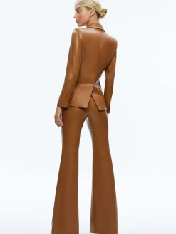 Alice and Olivia MACEY FITTED VEGAN LEATHER BLAZER CAMEL*FEATURED SHOPS | CLOTHING