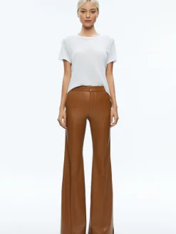 Alice and Olivia MACEY FITTED VEGAN LEATHER BLAZER + DANETTE VEGAN LEATHER SPLIT HEM TROUSERS *CLOTHING