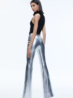 Alice and Olivia MACEY METALLIC VEGAN LEATHER BLAZER + LIVI METALLIC VEGAN LEATHER PANT *CLOTHING