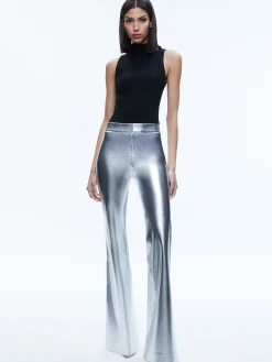 Alice and Olivia MACEY METALLIC VEGAN LEATHER BLAZER + LIVI METALLIC VEGAN LEATHER PANT *CLOTHING