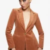 Alice and Olivia MACEY NOTCH COLLAR FITTED BLAZER CAMEL*CLOTHING