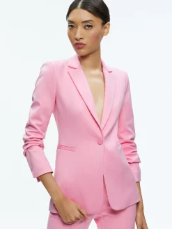 Alice and Olivia MACEY NOTCH COLLAR FITTED BLAZER CHERRY BLOSSOM*FEATURED SHOPS | CLOTHING