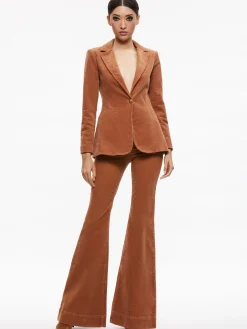 Alice and Olivia MACEY NOTCH COLLAR FITTED BLAZER CAMEL*CLOTHING