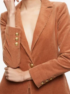Alice and Olivia MACEY NOTCH COLLAR FITTED BLAZER CAMEL*CLOTHING