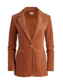 Alice and Olivia MACEY NOTCH COLLAR FITTED BLAZER CAMEL*CLOTHING