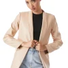 Alice and Olivia MACEY VEGAN LEATHER SHAWL COLLAR BLAZER ALMOND*FEATURED SHOPS | FEATURED SHOPS | CLOTHING | CLOTHING