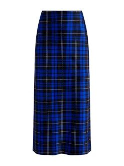 Alice and Olivia MAEVE MIDI SLIP SKIRT SCHOOLGIRL PLAID SAPPHIRE*CLOTHING