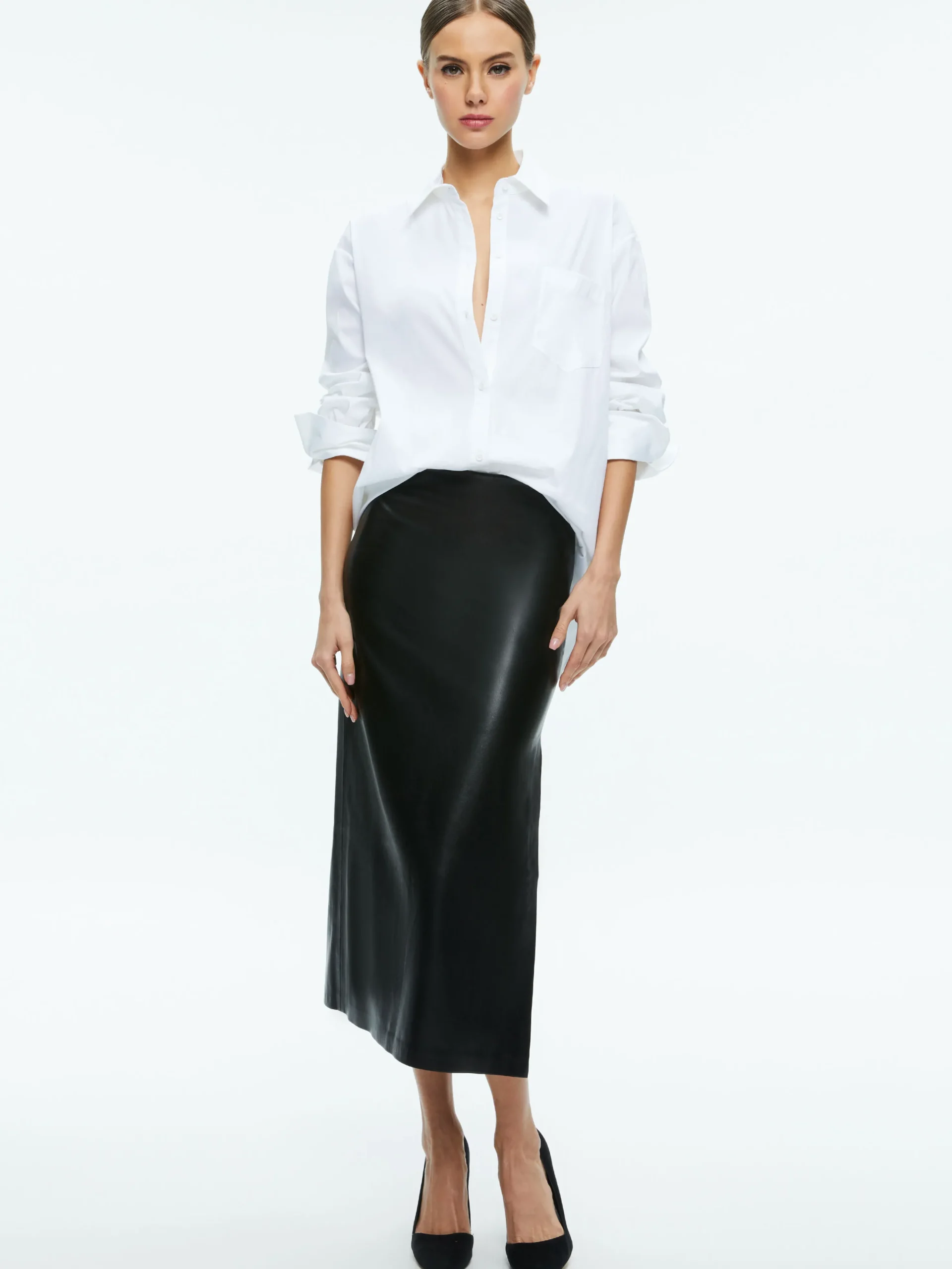 Alice and Olivia MAEVE VEGAN LEATHER MIDI SKIRT *FEATURED SHOPS | FEATURED SHOPS | FEATURED SHOPS | CLOTHING