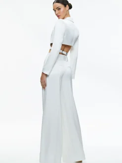 Alice and Olivia MAME HIGH RISE WIDE LEG CUFFED PANT OFF WHITE*FEATURED SHOPS | CLOTHING