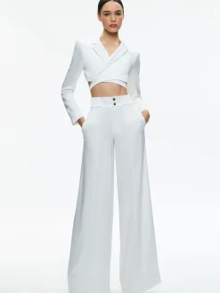 Alice and Olivia MAME HIGH RISE WIDE LEG CUFFED PANT OFF WHITE*FEATURED SHOPS | CLOTHING