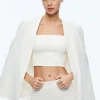 Alice and Olivia MARICA SQUARE NECK CAPE TOP ECRU*CLOTHING