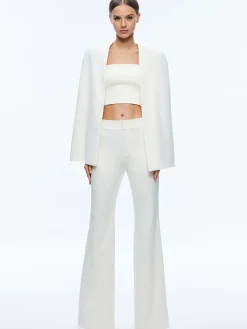 Alice and Olivia MARICA SQUARE NECK CAPE TOP ECRU*CLOTHING