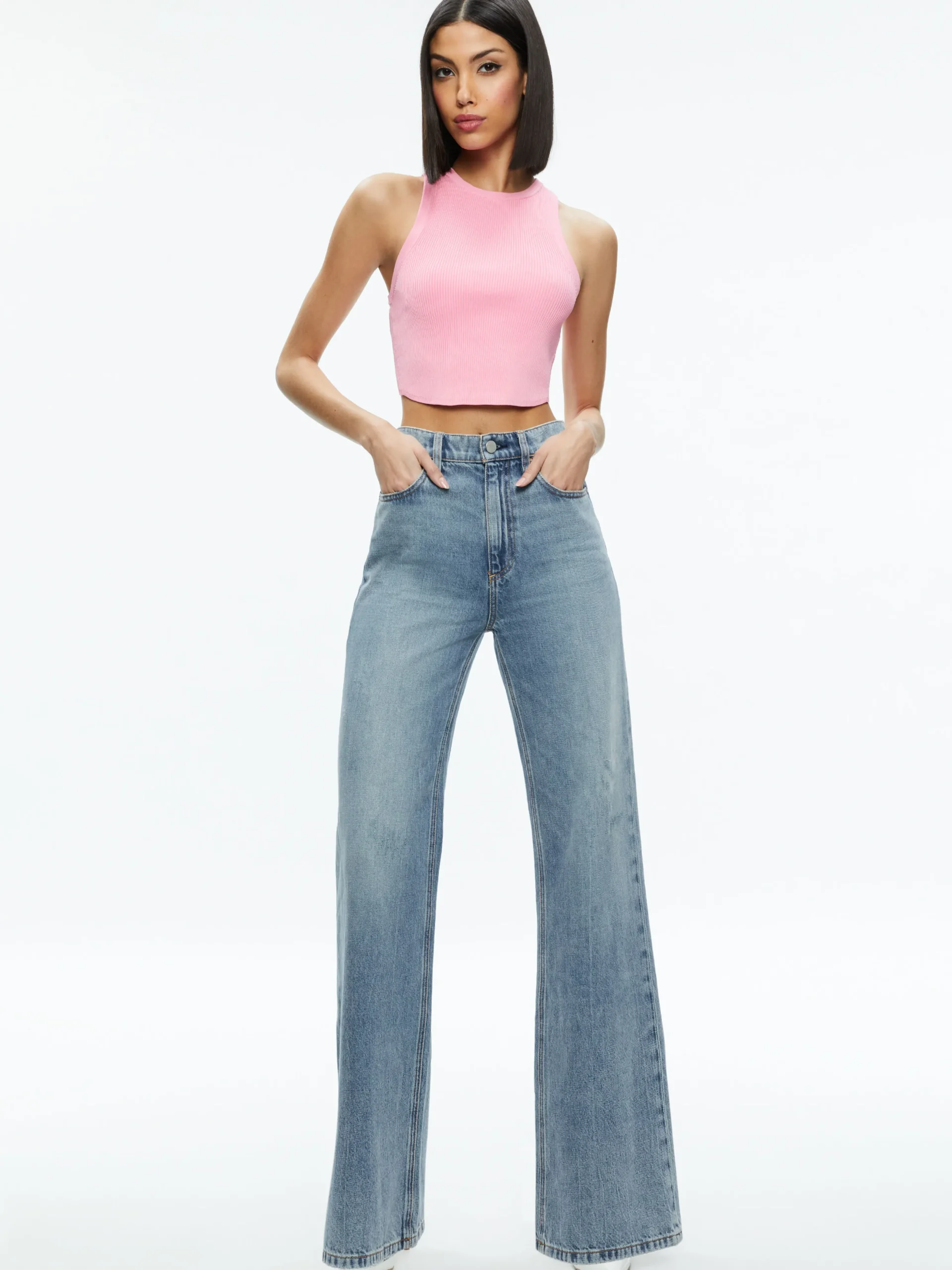 Alice and Olivia MARIN CURVED HEM TANK CHERRY BLOSSOM*FEATURED SHOPS | CLOTHING