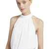 Alice and Olivia MARIS HALTER NECK GATHERED TOP *CLOTHING