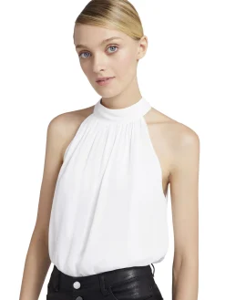 Alice and Olivia MARIS HALTER NECK GATHERED TOP *CLOTHING