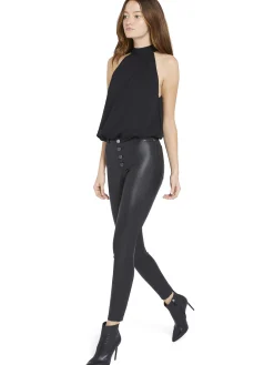 Alice and Olivia MARIS HALTER NECK GATHERED TOP *CLOTHING