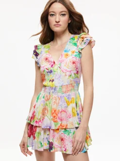 Alice and Olivia MARISKA RUFFLE SKORT ROMPER DAWN FLORAL*CLOTHING