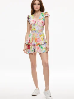 Alice and Olivia MARISKA RUFFLE SKORT ROMPER DAWN FLORAL*CLOTHING