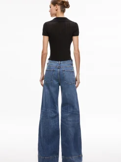 Alice and Olivia MARTHA METALLIC POLO CROP TOP *CLOTHING