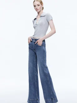 Alice and Olivia MARTHA METALLIC POLO CROP TOP *CLOTHING