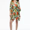 Alice and Olivia MARVA BELTED MINI DRESS TROPICAL SUNRISE OFF WHITE*DRESSES | CLOTHING