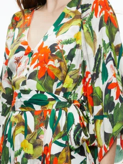 Alice and Olivia MARVA BELTED MINI DRESS TROPICAL SUNRISE OFF WHITE*DRESSES | CLOTHING