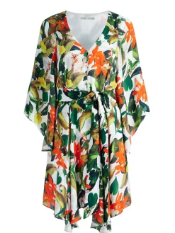 Alice and Olivia MARVA BELTED MINI DRESS TROPICAL SUNRISE OFF WHITE*DRESSES | CLOTHING