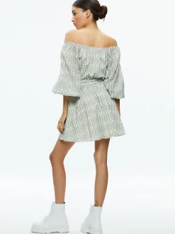 Alice and Olivia MARY OFF SHOULDER MINI DRESS REPUBLIC GEO*DRESSES | CLOTHING