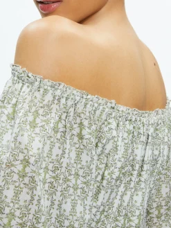 Alice and Olivia MARY OFF SHOULDER MINI DRESS REPUBLIC GEO*DRESSES | CLOTHING