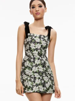 Alice and Olivia MARYANN MINI DRESS MOONLIGHT FLORAL*DRESSES | DRESSES | CLOTHING