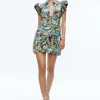 Alice and Olivia MEEKO RUFFLE SLEEVE SHIRT DRESS BREEZE FLORAL*DRESSES | CLOTHING