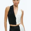 Alice and Olivia MERI COLOR BLOCK BLAZER TOP BLACK/OFF WHITE*FEATURED SHOPS | FEATURED SHOPS | CLOTHING