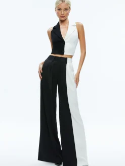 Alice and Olivia MERI COLOR BLOCK BLAZER TOP + POMPEY COLOR BLOCK PANT *CLOTHING