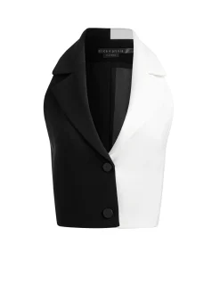 Alice and Olivia MERI COLOR BLOCK BLAZER TOP BLACK/OFF WHITE*FEATURED SHOPS | FEATURED SHOPS | CLOTHING