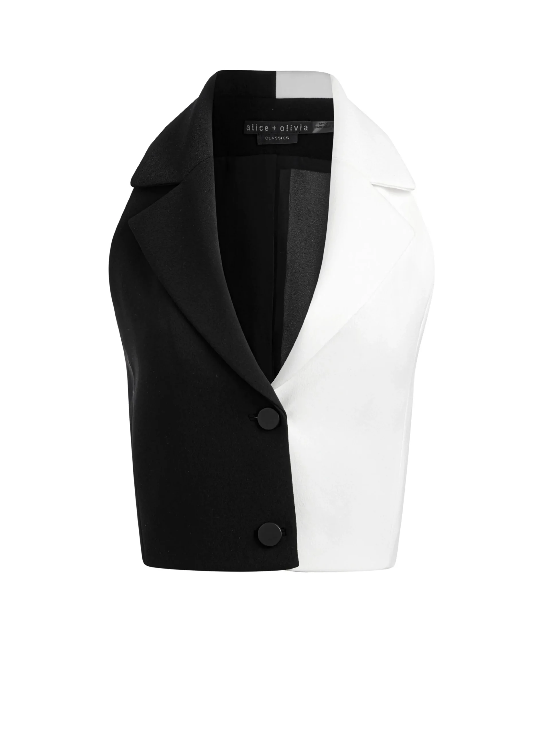 Alice and Olivia MERI COLOR BLOCK BLAZER TOP BLACK/OFF WHITE*FEATURED SHOPS | FEATURED SHOPS | CLOTHING