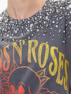 Alice and Olivia MICAH EMBELLLISHED CROPPED MUSCLE TANK GUNS N ROSES*CLOTHING
