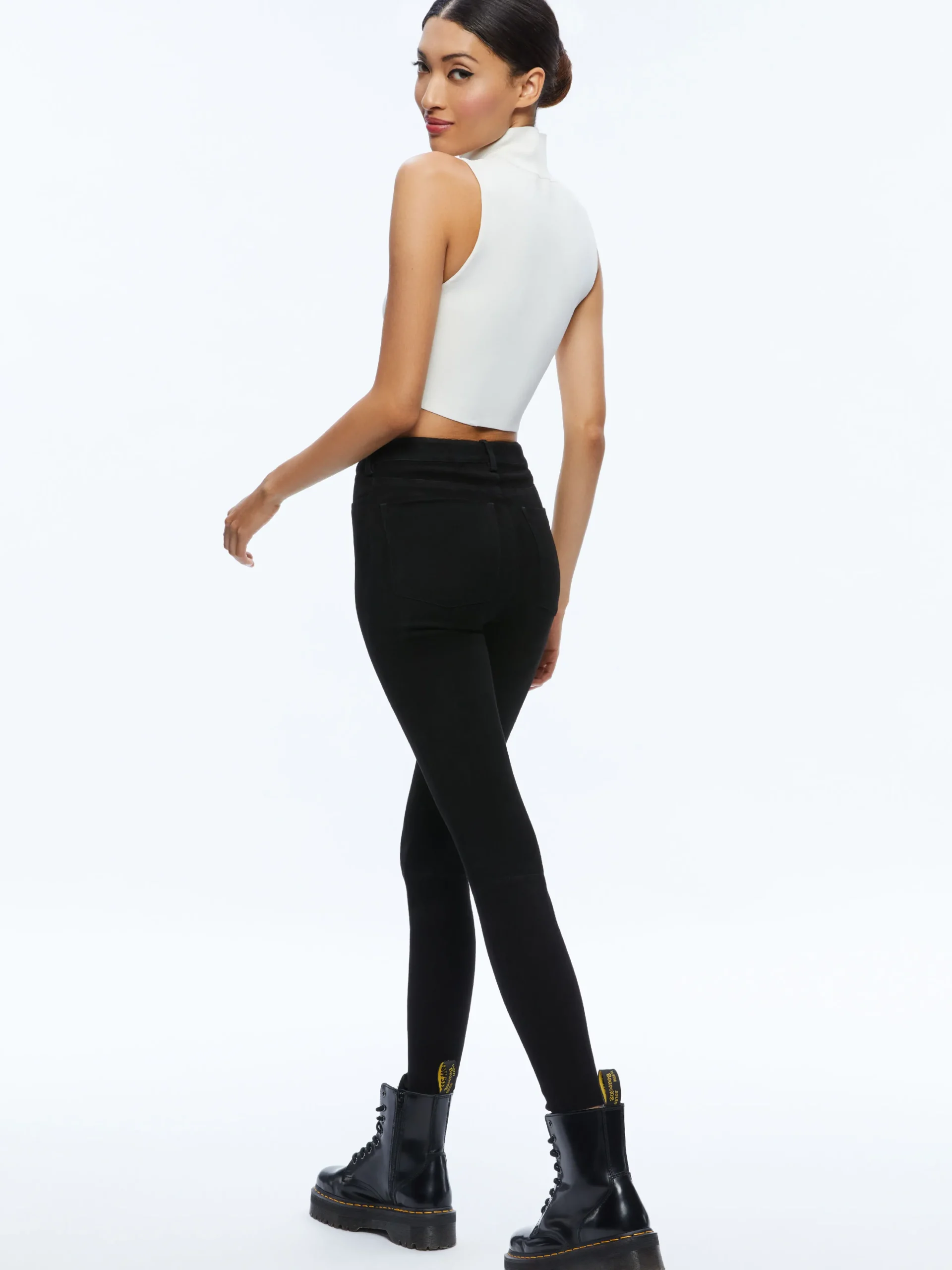 Alice and Olivia MIKAH SINGLE BUTTON SUEDE PANT *CLOTHING