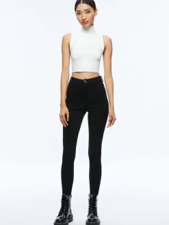 Alice and Olivia MIKAH SINGLE BUTTON SUEDE PANT *CLOTHING