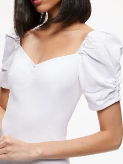 Alice and Olivia MIMI PUFF SLEEVE DENIM MINI DRESS VINTAGE SUGAR*FEATURED SHOPS | DRESSES | CLOTHING