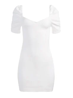 Alice and Olivia MIMI PUFF SLEEVE DENIM MINI DRESS VINTAGE SUGAR*FEATURED SHOPS | DRESSES | CLOTHING