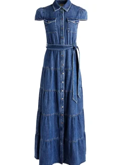 Alice and Olivia MIRANDA MAXI DENIM DRESS LOLA BLUE*DRESSES | CLOTHING